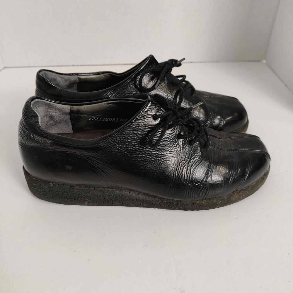 Mephisto Black Patent Leather Shoes Size US 7 Vintage Orthopedic - Picture 4 of 9